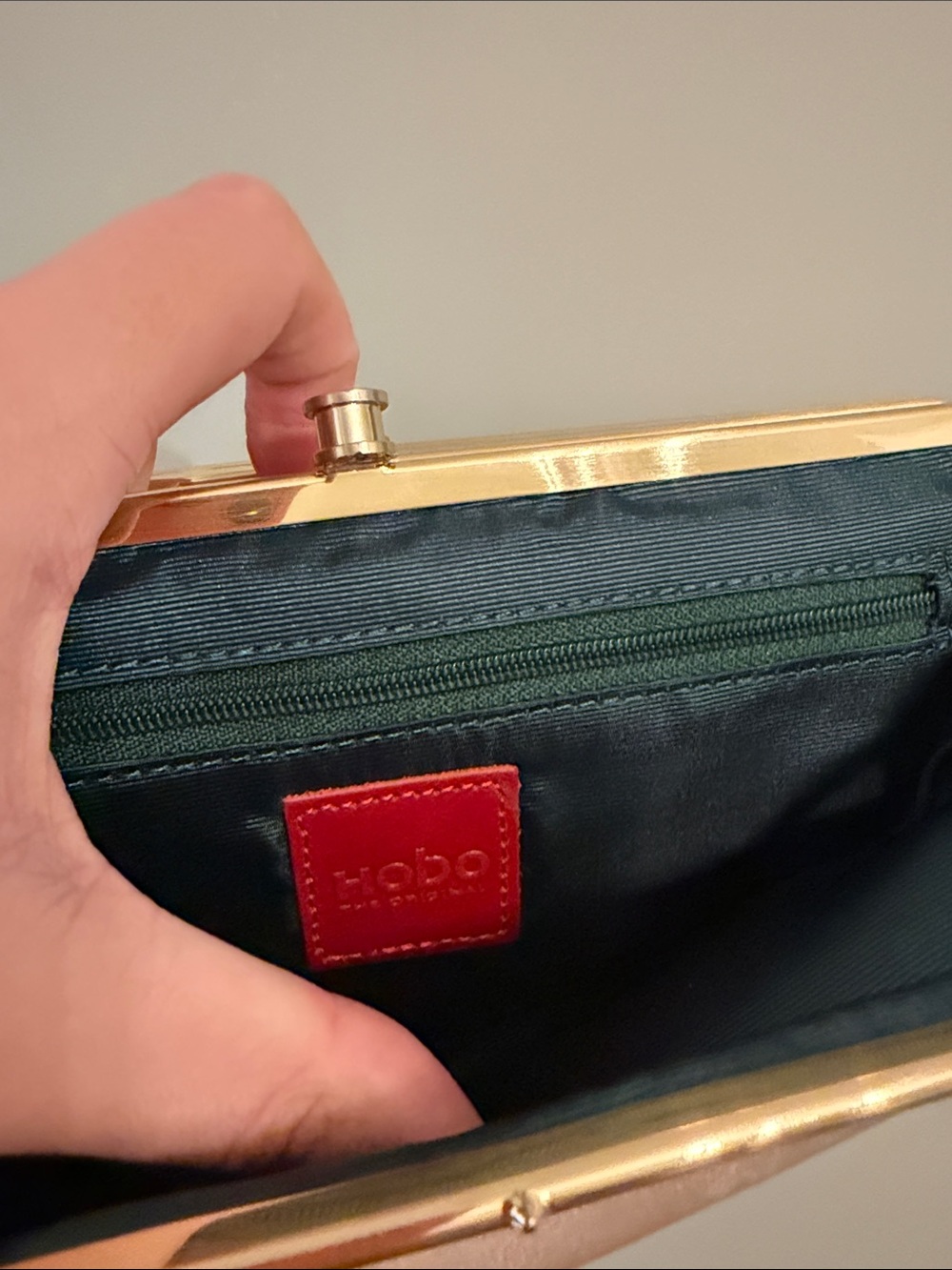 HOBO Pearl Metallic Clutch with Gold Frame - Picture 2 of 4